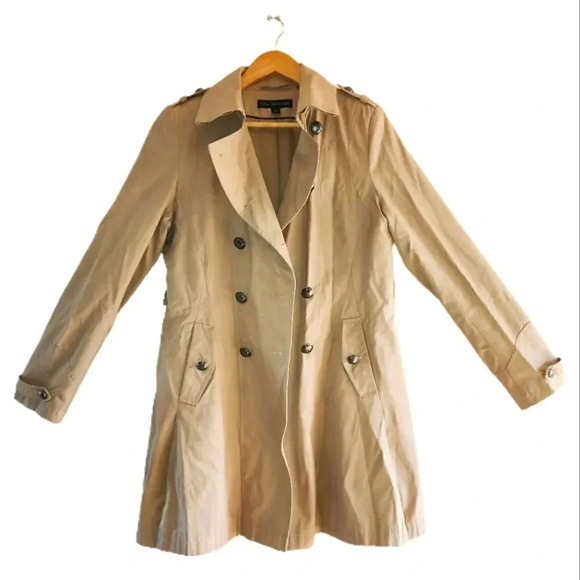 Via Spiga Tan/Sand Women's Trench Coat Size Large in Excellent Condition - Picture 1 of 4